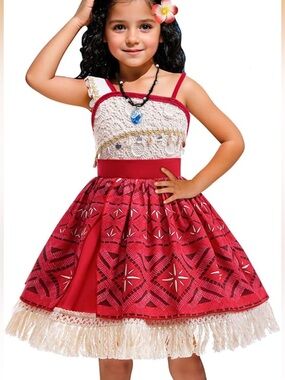 Princess Adventure Costume Dress for Girl Lace Tutu Dress  (Moana)?